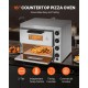 Commercial Electric Pizza Oven - 16-Inch Counter Pizza Maker with Double Deck Layers, Stainless Steel Construction, Multipurpose Indoor Oven for Baking Pizzas, Pretzels, Bread, and More - Ideal for Home, Restaurant, and Parties