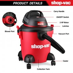 5 Gallon 2. 0 Peak HP Wet/Dry Vacuum High Performance 90304/90344 Cartridge Filter