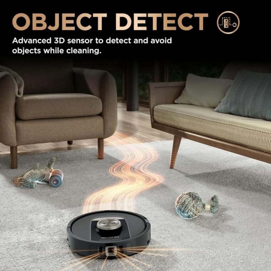 Shark PowerDetect NeverTouch Pro Robot Vacuum & Mop with Self-Empty HEPA Base, Self-Refill, Self-Wash & Dry Mop System, LiDAR Navigation, WiFi App Control, RV2820ZE, Black - New