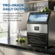 Ice Maker Machine 440lbs Daily Output, Freestanding Self-Contained Ice Maker with 77lbs Storage Bin, LCD Display Panel with Connection Hoses & Scoop for Home Bar or Office Use