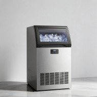 Commercial Gourmet Ice Maker Machine, 120lbs/24H, Under Counter Ice Maker with 25lbs Storage, Non-Clumping Design, 24pcs Hat Cubes Per Cycle, Freestanding Ice Maker for Home/Bar/Cafe/Restaurant