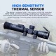 Long-Distance Thermal Imaging Sight, Used for Hunting Night Vision Sight, 50 Hz Thermal Imaging Device, Built-In Rangefinder And Video Recording Function, Equipped with Ballistic Calculator 8X Digital Zoom, Suitable for Day And Night Rifle Hunting