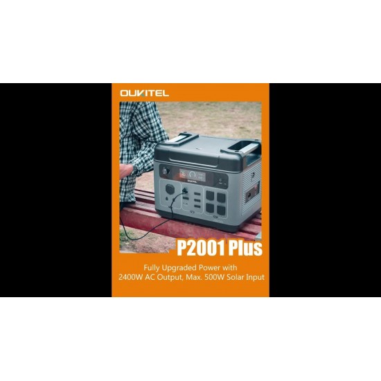 2048Wh/2400W Portable Power Station with Line, UPS Power Supply with Lifepo4 Battery, Fast Charge High Capacity, Charging Adjustment Knob, 3500+ Life Cycles Solar Generator for Home, Camping & RV, Travelling, Outdoor & Off-Grid Adventures