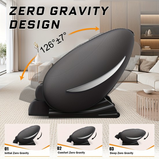 Zero Gravity Massage Chair Recliner, Full Body Heating Massage Chair with Built-In Speaker And Touch Screen, Air And Foot Roller - Ideal Christmas Gifts for Men And Women, Electronic Neck And Back Massager