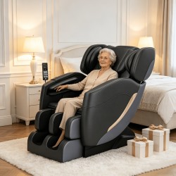 Real Relax Luxury Zero-Gravity Massage Chair Recliner with Full Body Air Pressure, 6 Auto/Manual Modes, 8-Point Rollers, Heat/Vibration Suitable for Home, Office, Hotel Use - Plug & Play Corded Massage System