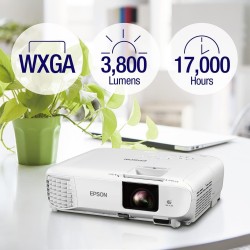 Epson - PowerLite W49 LCD Projector - 16:10 - Ceiling Mountable - 1280 X 800 - Front, Rear, Ceiling - 8000 Hour Normal